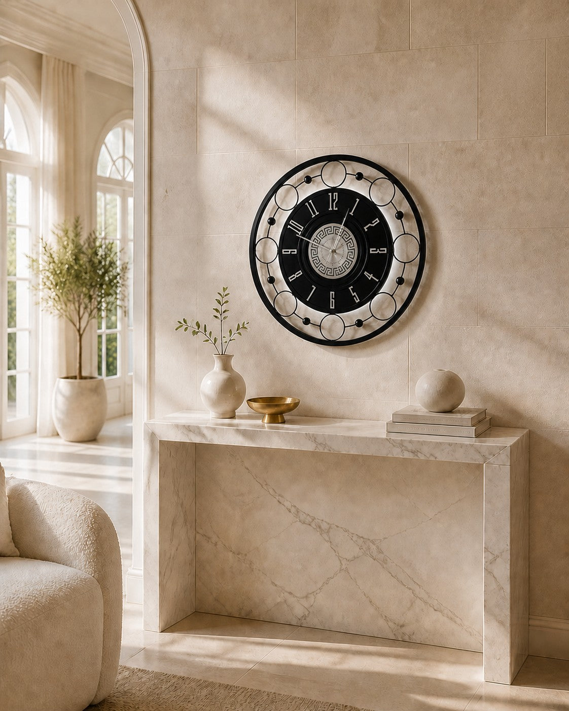 Orvasco Aurelia Halo 60 LED Wall Clock in Black finish