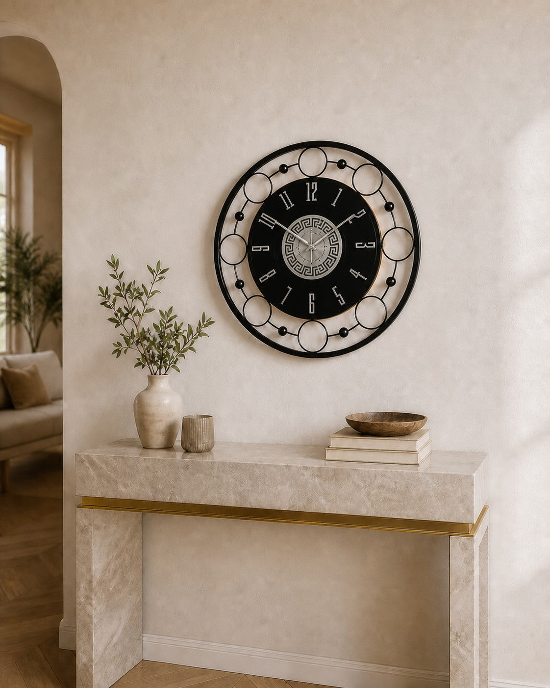 Orvasco Aurelia Halo 60 LED Wall Clock in Black finish