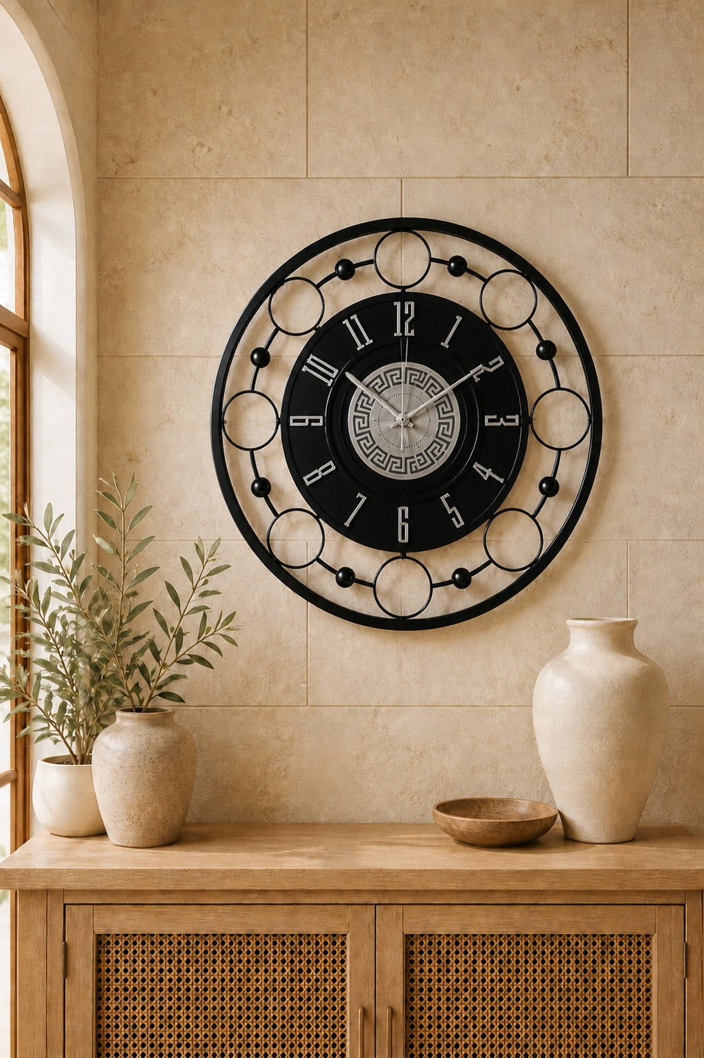 Orvasco Aurelia Halo 60 LED Wall Clock in Black finish