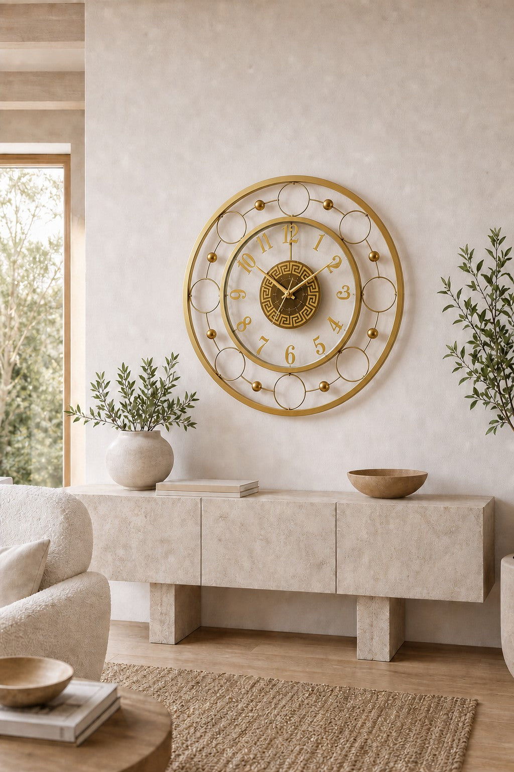 Orvasco Aurelia Halo 60 LED Wall Clock in Clear / Gold finish
