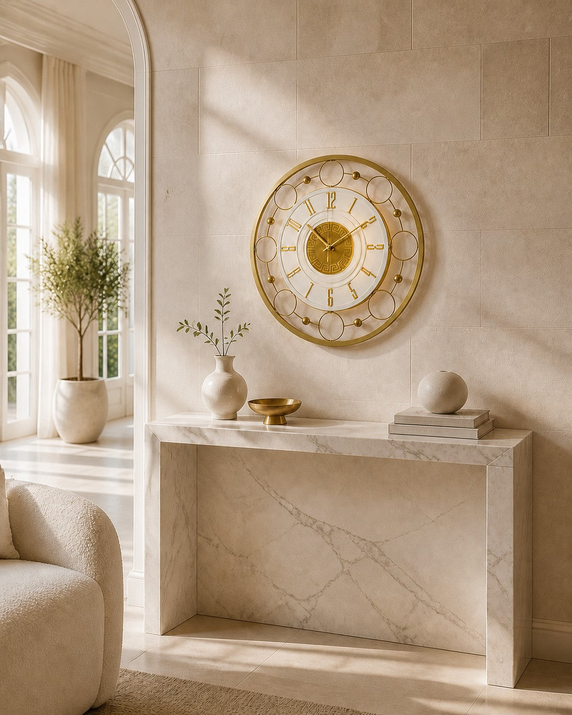 Orvasco Aurelia Halo 60 LED Wall Clock in Gold finish