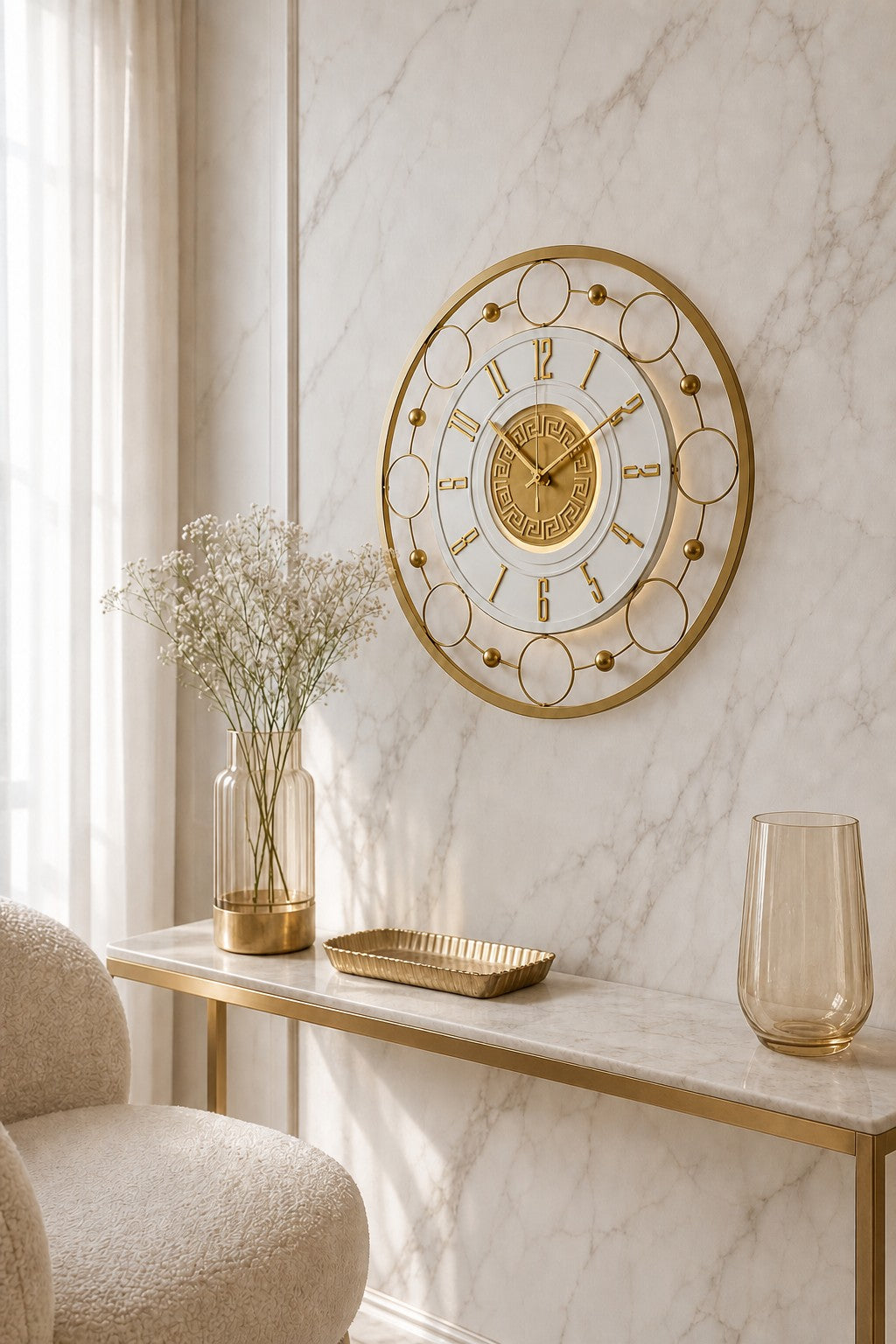 Orvasco Aurelia Halo 60 LED Wall Clock in Gold finish