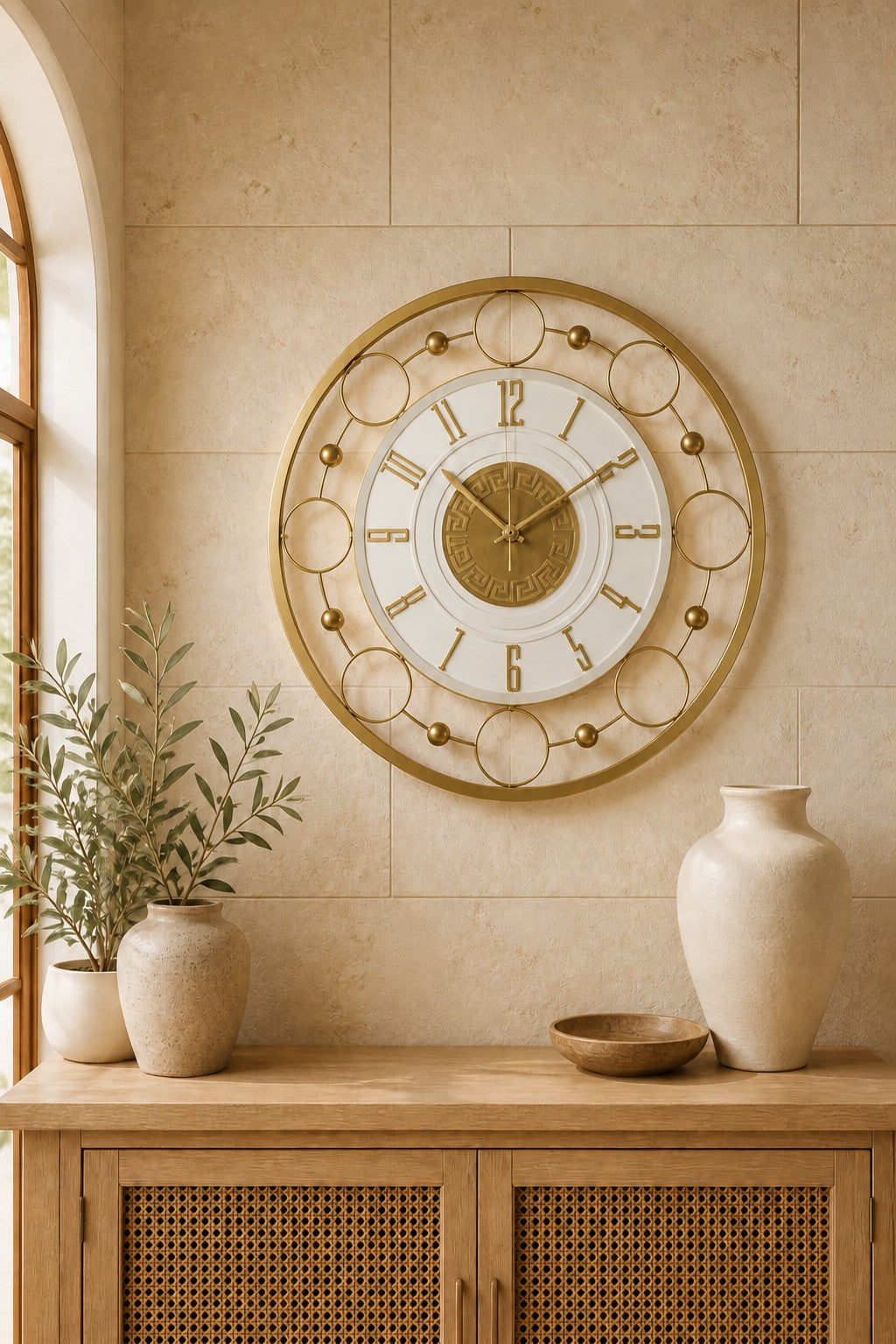 Orvasco Aurelia Halo 60 LED Wall Clock in Gold finish