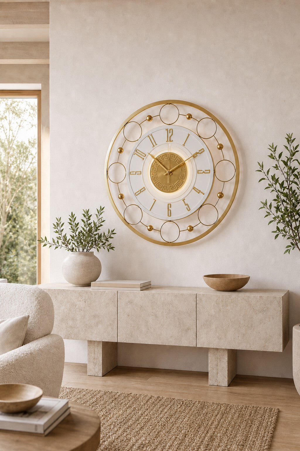 Orvasco Aurelia Halo 60 LED Wall Clock in Gold finish
