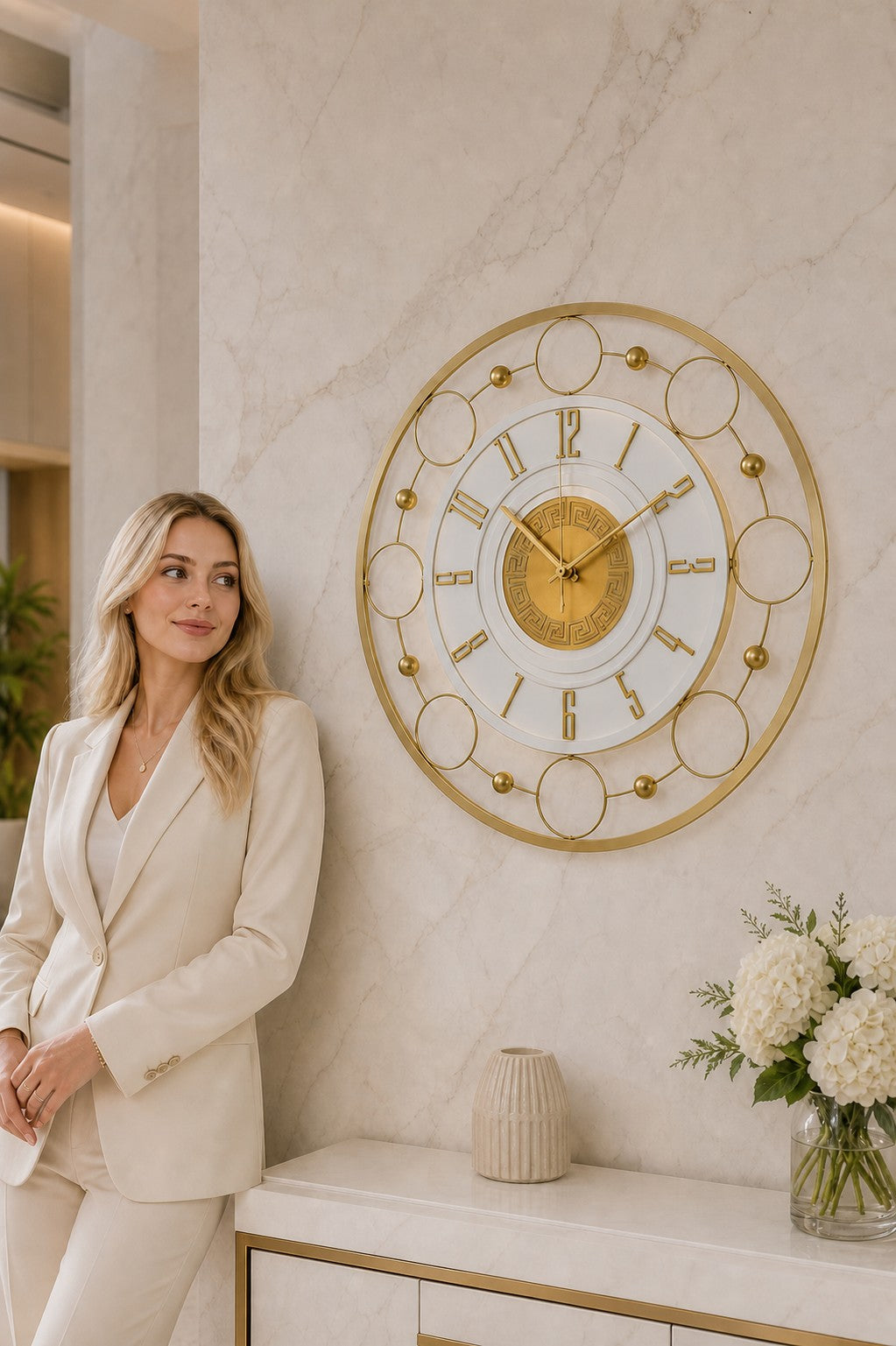 Orvasco Aurelia Halo 60 LED Wall Clock in Gold finish