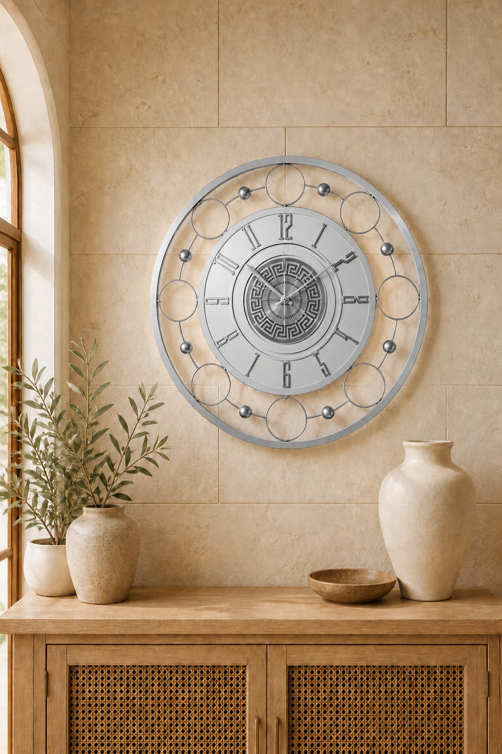 Orvasco Aurelia Halo 60 LED Wall Clock in Silver finish