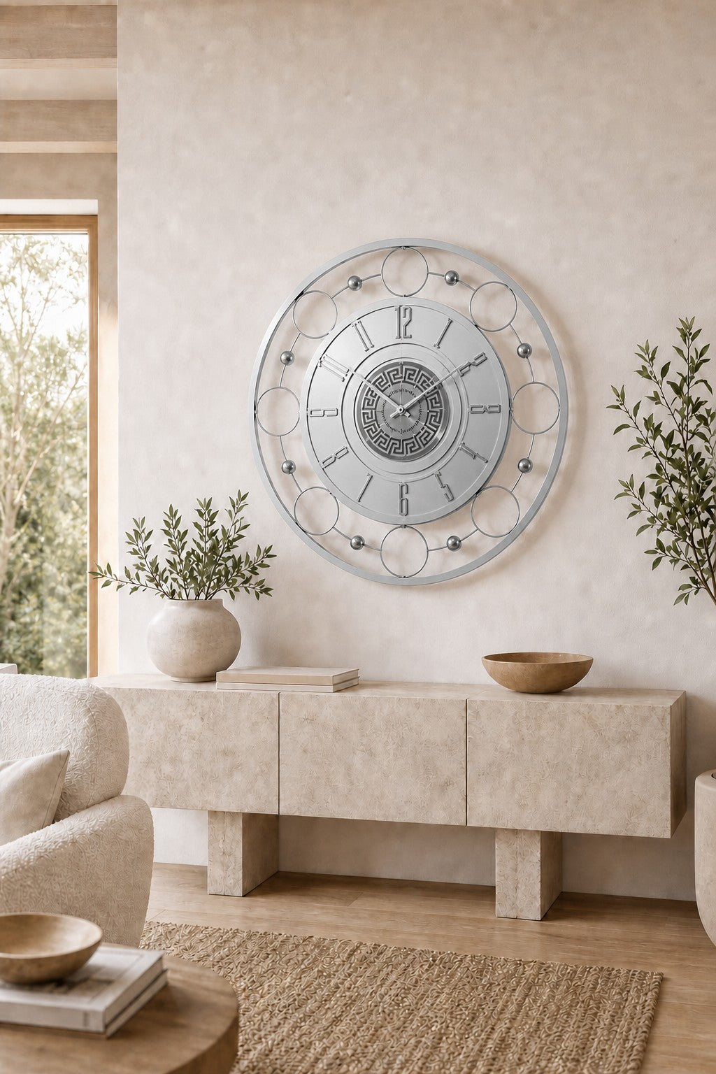 Orvasco Aurelia Halo 60 LED Wall Clock in Silver finish