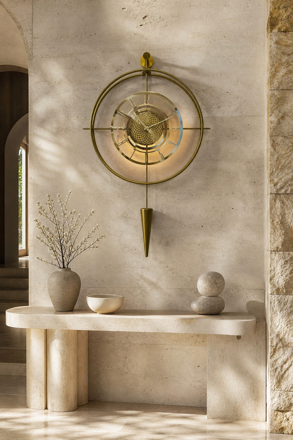 Orvasco illuminated wall clocks in a contemporary interior