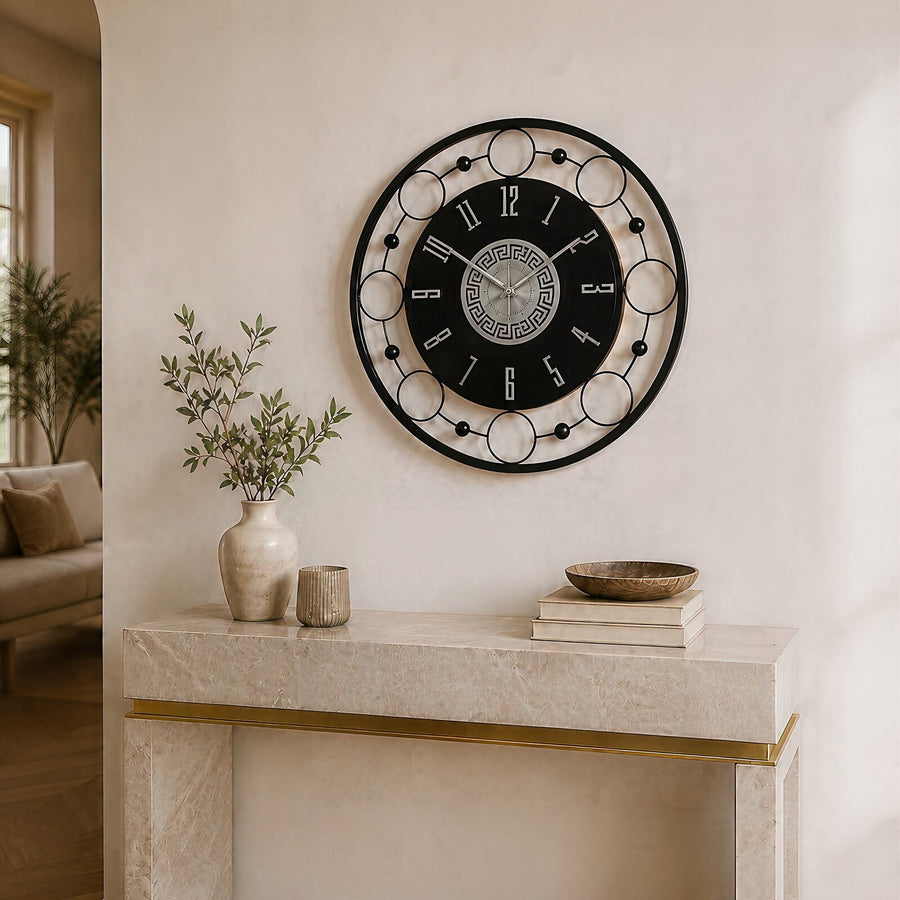 Orvasco Aurelia Halo Illuminated Metal Wall Clock, 60 cm