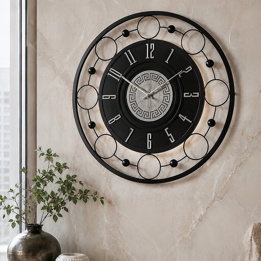 Orvasco Aurelia Halo Illuminated Metal Wall Clock, 60 cm