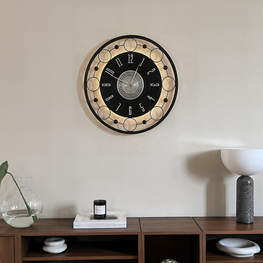 Orvasco Aurelia Halo Illuminated Metal Wall Clock, 60 cm