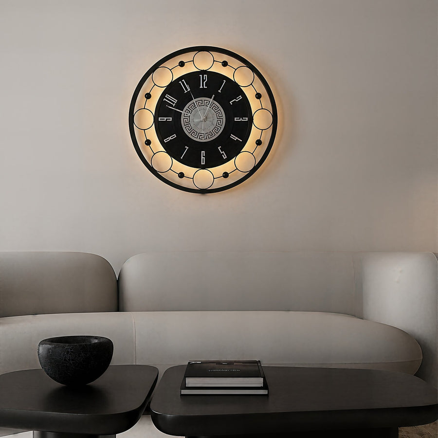 Orvasco Aurelia Halo Illuminated Metal Wall Clock, 60 cm