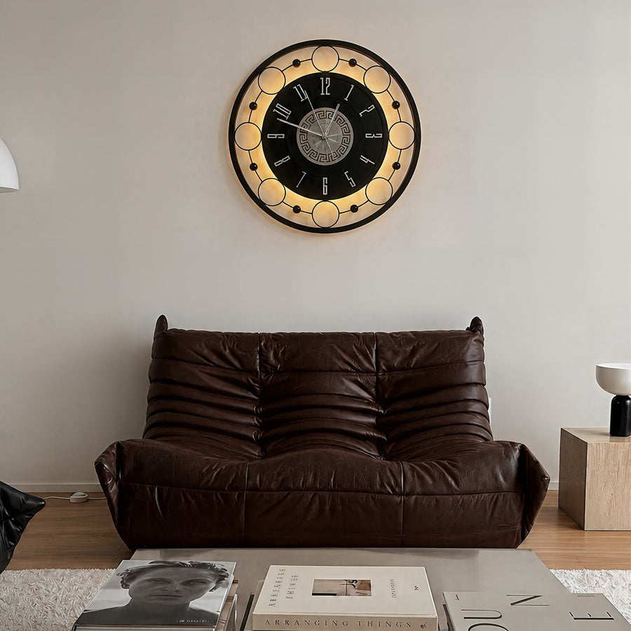 Orvasco Aurelia Halo Illuminated Metal Wall Clock, 60 cm