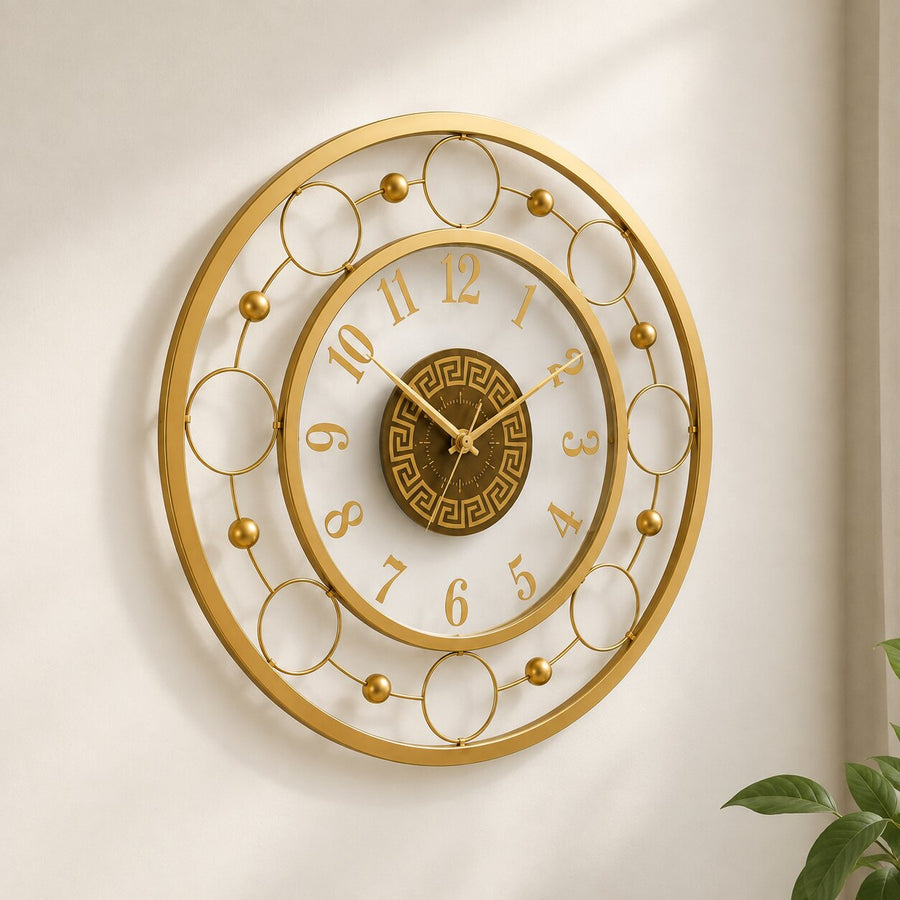 Orvasco Aurelia Halo Illuminated Metal Wall Clock, 60 cm