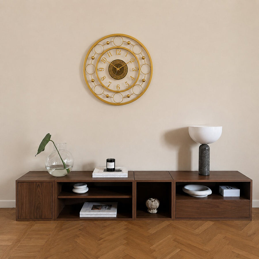 Orvasco Aurelia Halo Illuminated Metal Wall Clock, 60 cm
