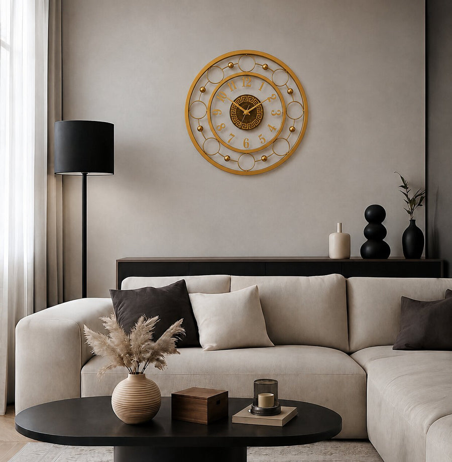 Orvasco Aurelia Halo Illuminated Metal Wall Clock, 60 cm