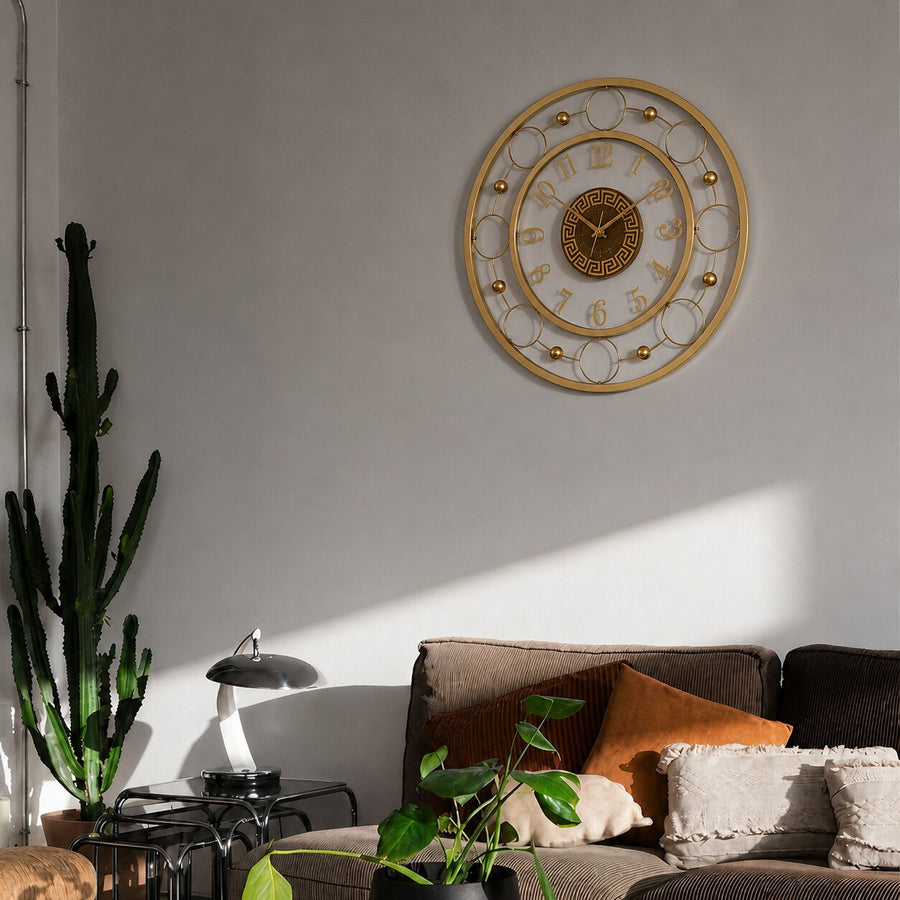Orvasco Aurelia Halo Illuminated Metal Wall Clock, 60 cm