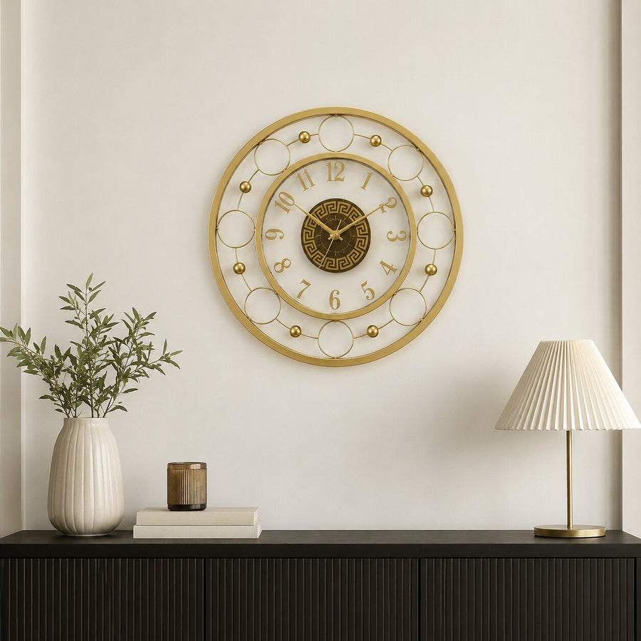 Orvasco Aurelia Halo Illuminated Metal Wall Clock, 60 cm