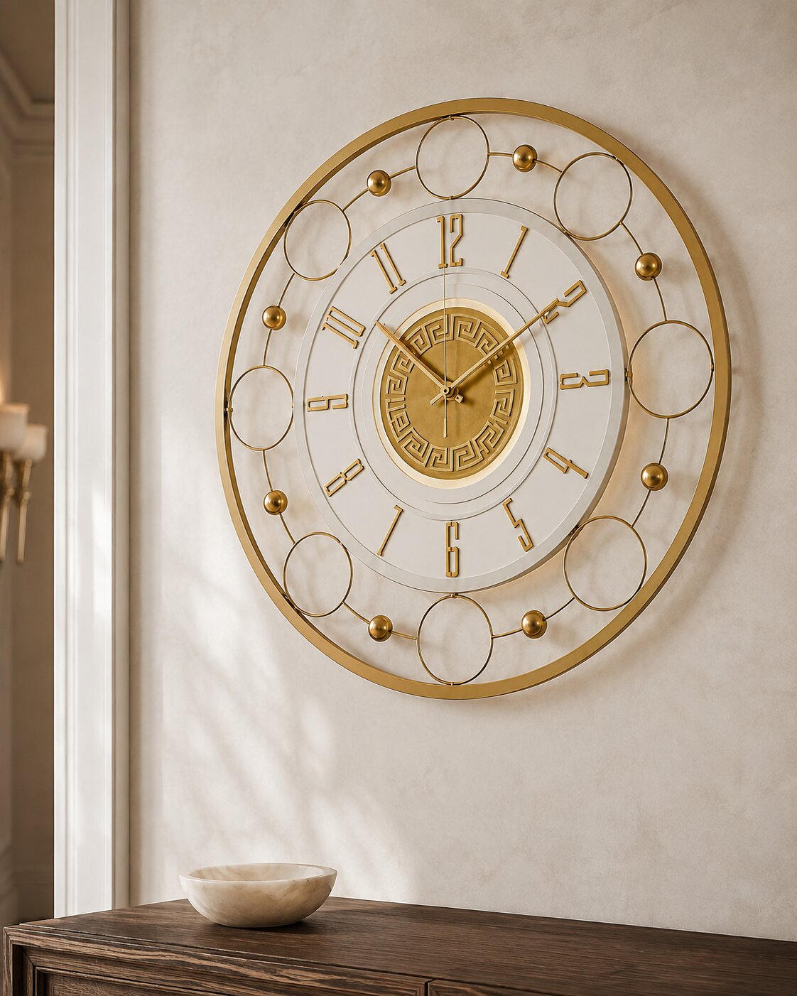 Orvasco Aurelia Halo Illuminated Metal Wall Clock, 60 cm