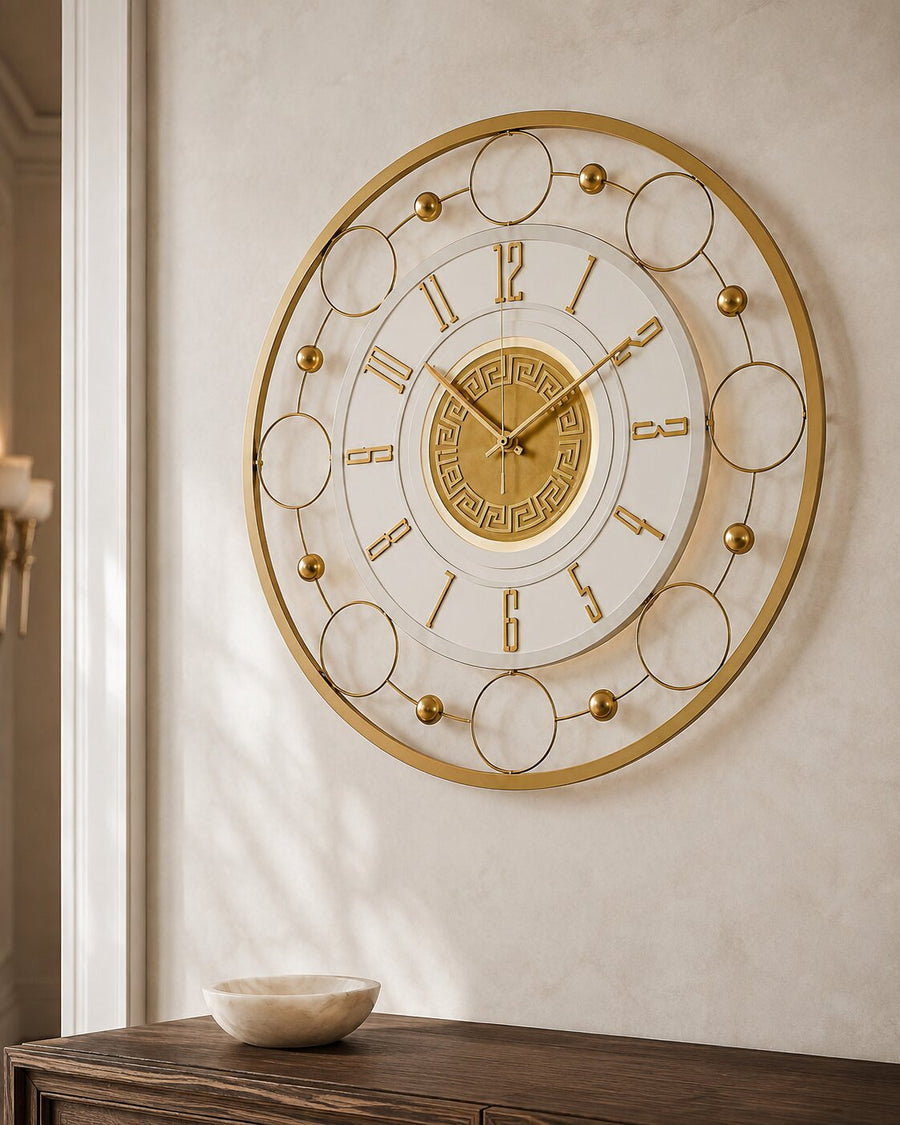 Orvasco Aurelia Halo Illuminated Metal Wall Clock, 60 cm