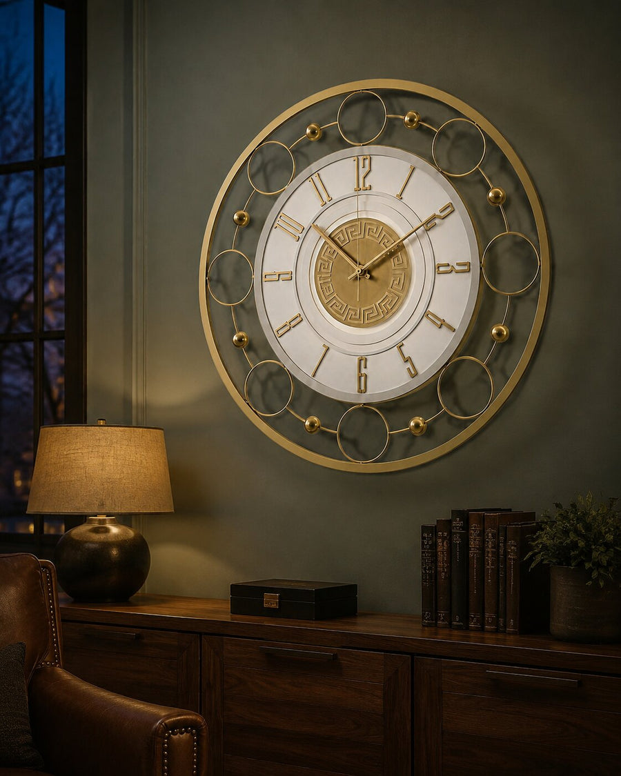 Orvasco Aurelia Halo Illuminated Metal Wall Clock, 60 cm