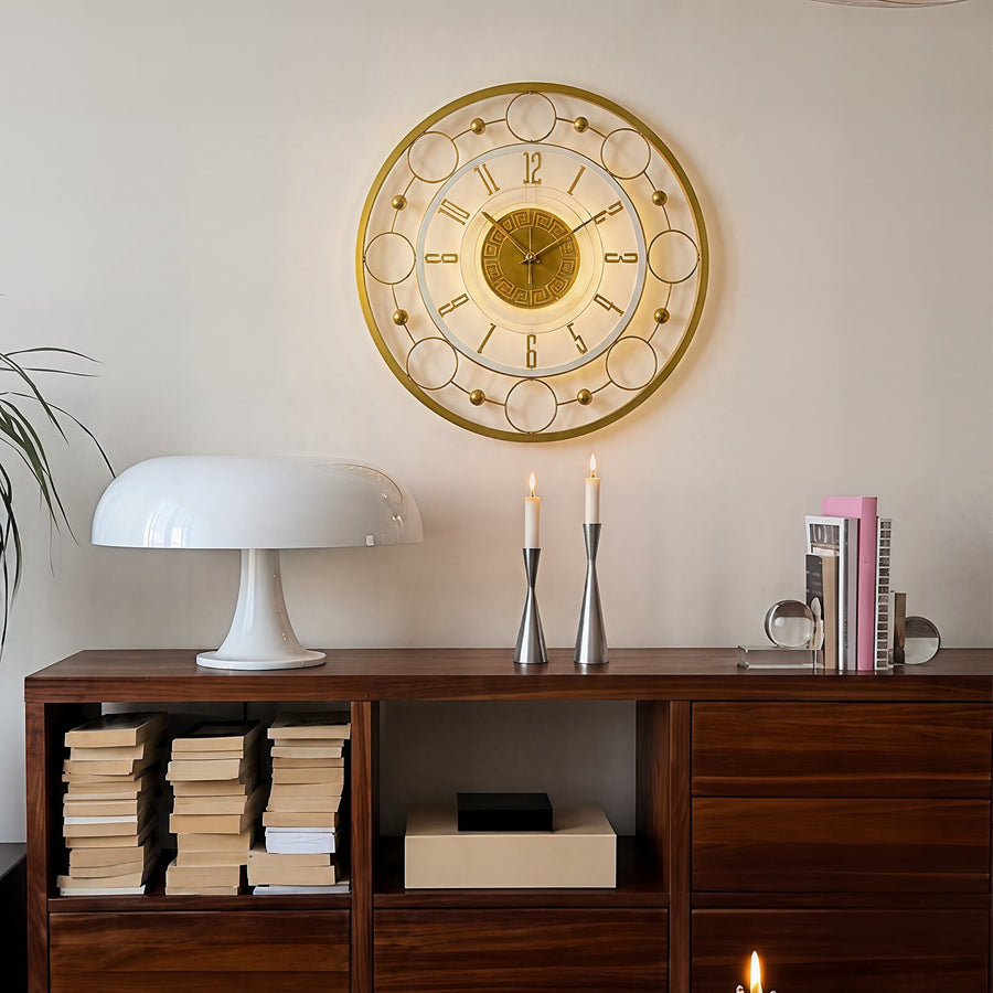 Orvasco Aurelia Halo Illuminated Metal Wall Clock, 60 cm