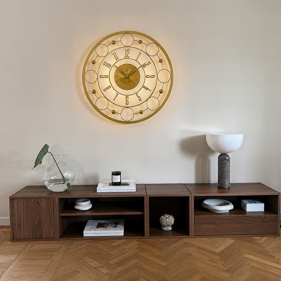 Orvasco Aurelia Halo Illuminated Metal Wall Clock, 60 cm
