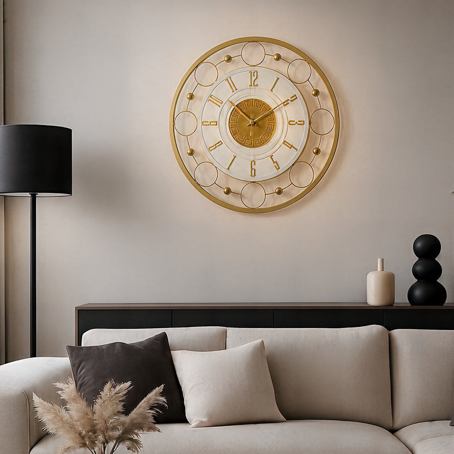Orvasco Aurelia Halo Illuminated Metal Wall Clock, 60 cm