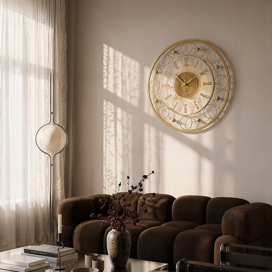 Orvasco Aurelia Halo Illuminated Metal Wall Clock, 60 cm