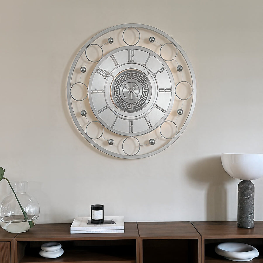 Orvasco Aurelia Halo Illuminated Metal Wall Clock, 60 cm
