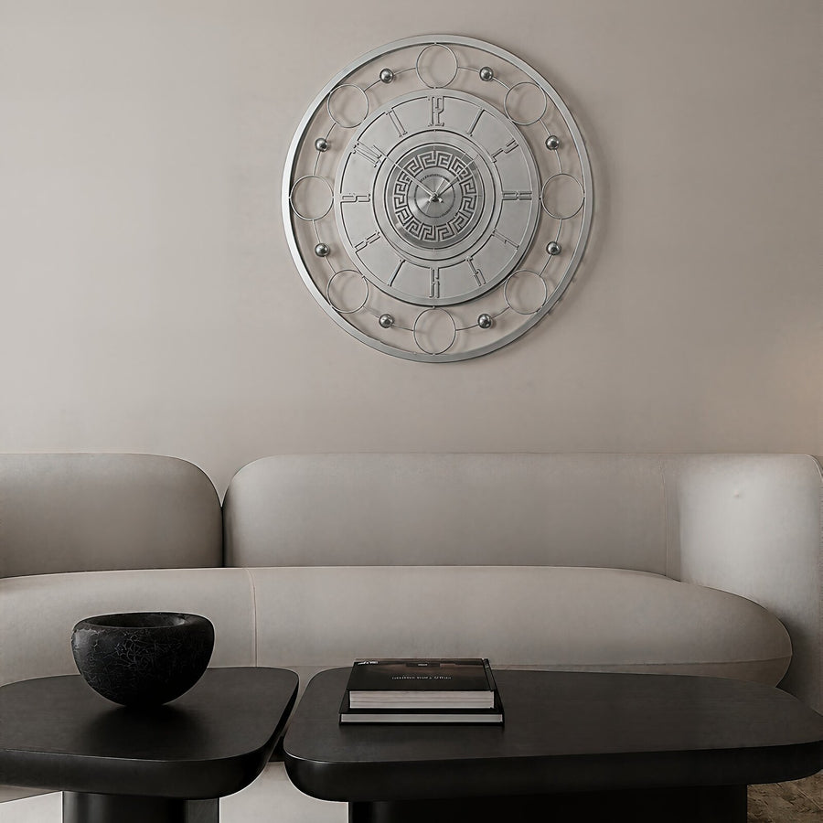 Orvasco Aurelia Halo Illuminated Metal Wall Clock, 60 cm