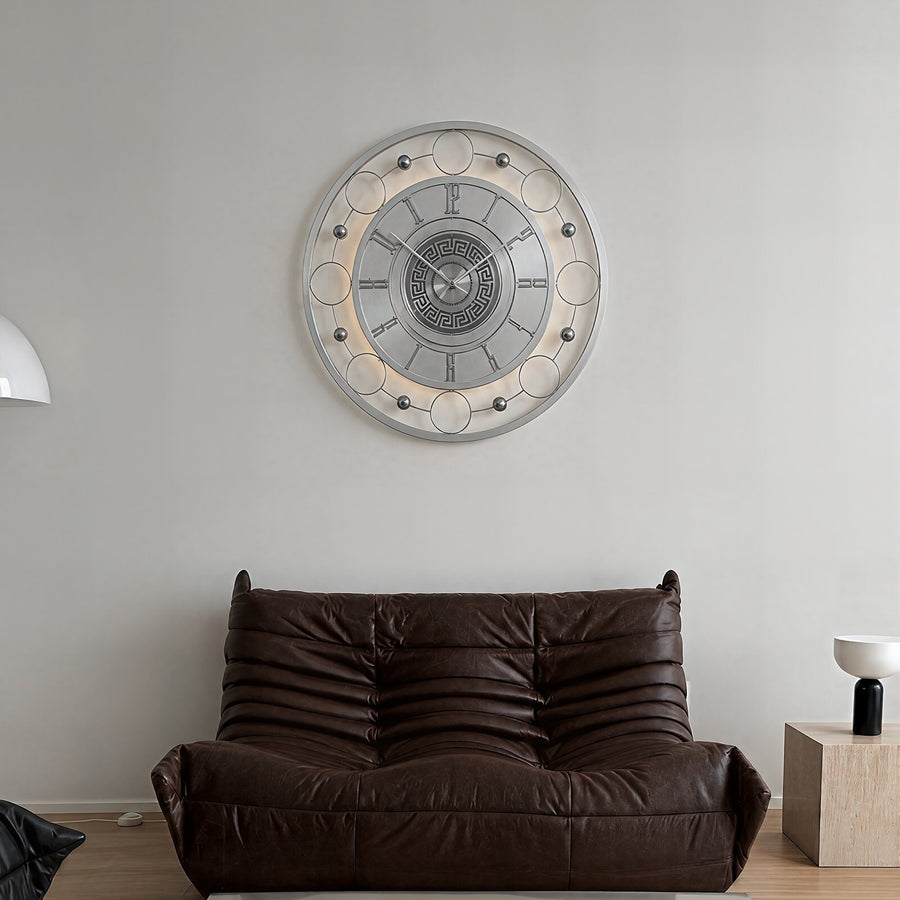 Orvasco Aurelia Halo Illuminated Metal Wall Clock, 60 cm