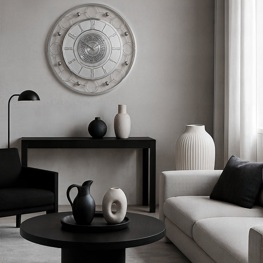 Orvasco Aurelia Halo Illuminated Metal Wall Clock, 60 cm