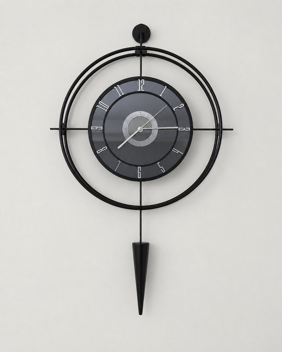 Orvasco Celestia Pendulum Illuminated Metal Wall Clock, 50 cm