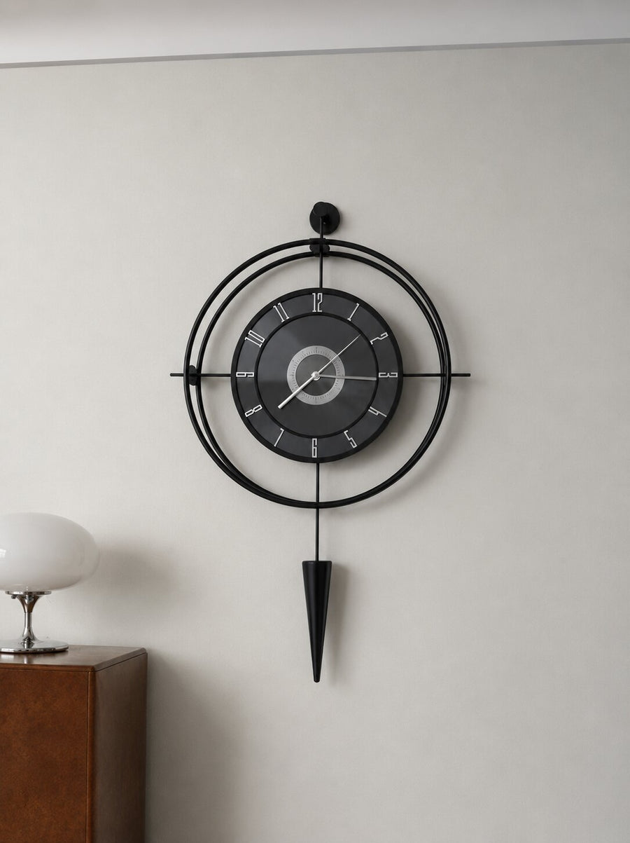 Orvasco Celestia Pendulum Illuminated Metal Wall Clock, 50 cm