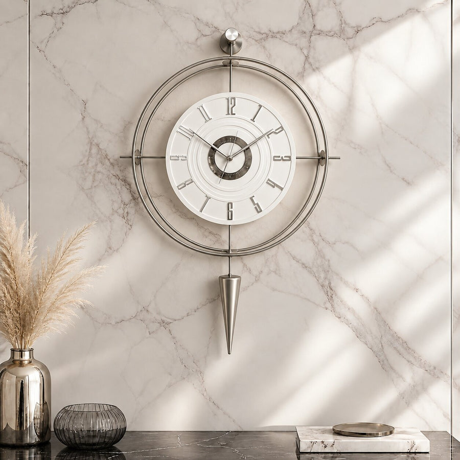 Orvasco Celestia Pendulum Illuminated Metal Wall Clock, 50 cm
