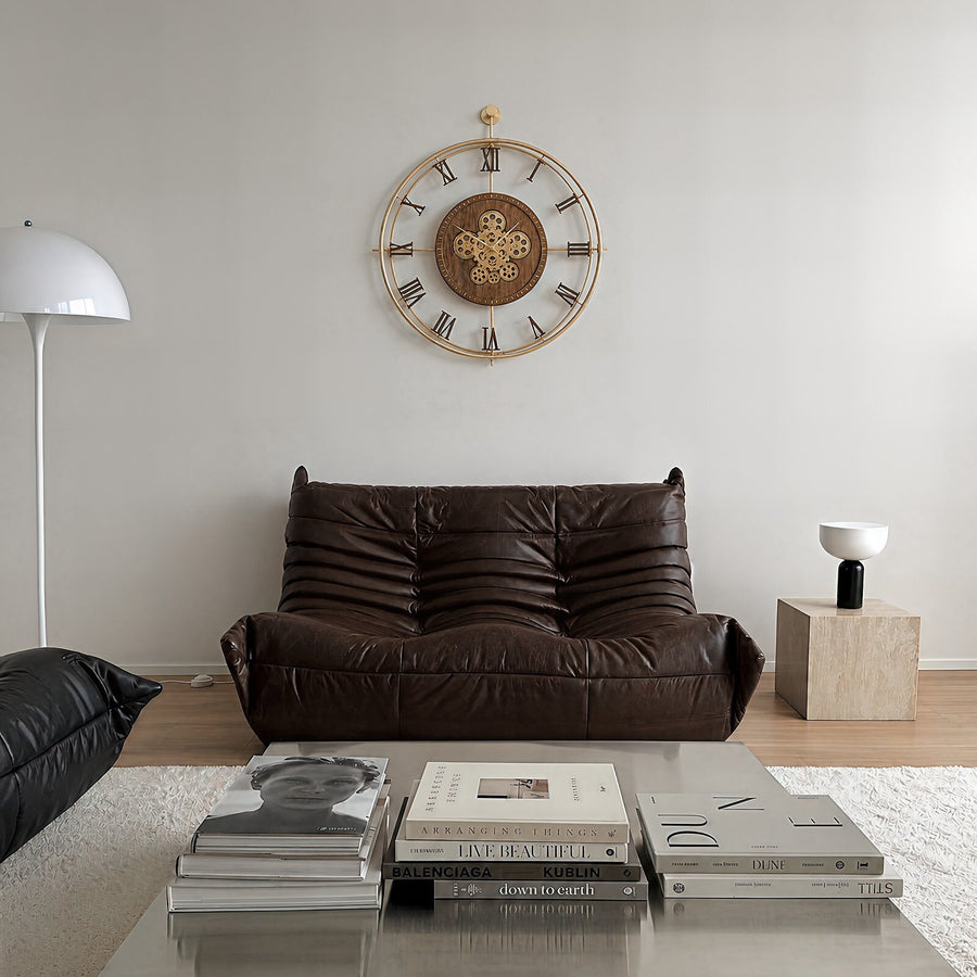 Orvasco Chronoria Mechanica Designer Metal Wall Clock, 60 cm
