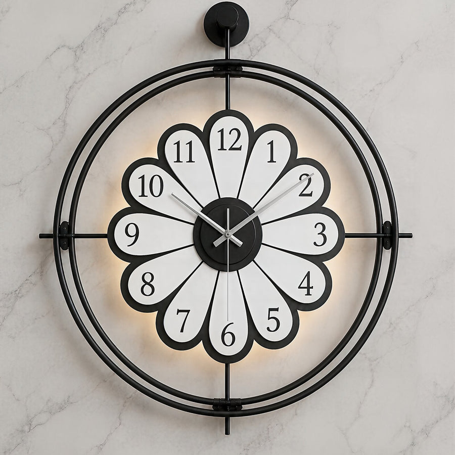 Orvasco Florea Lumen Illuminated Metal Wall Clock, 60 cm