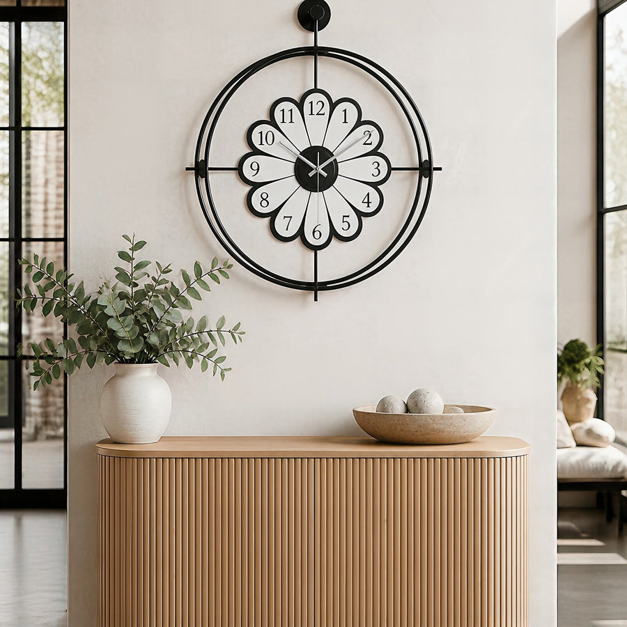 Orvasco Florea Lumen Illuminated Metal Wall Clock, 60 cm