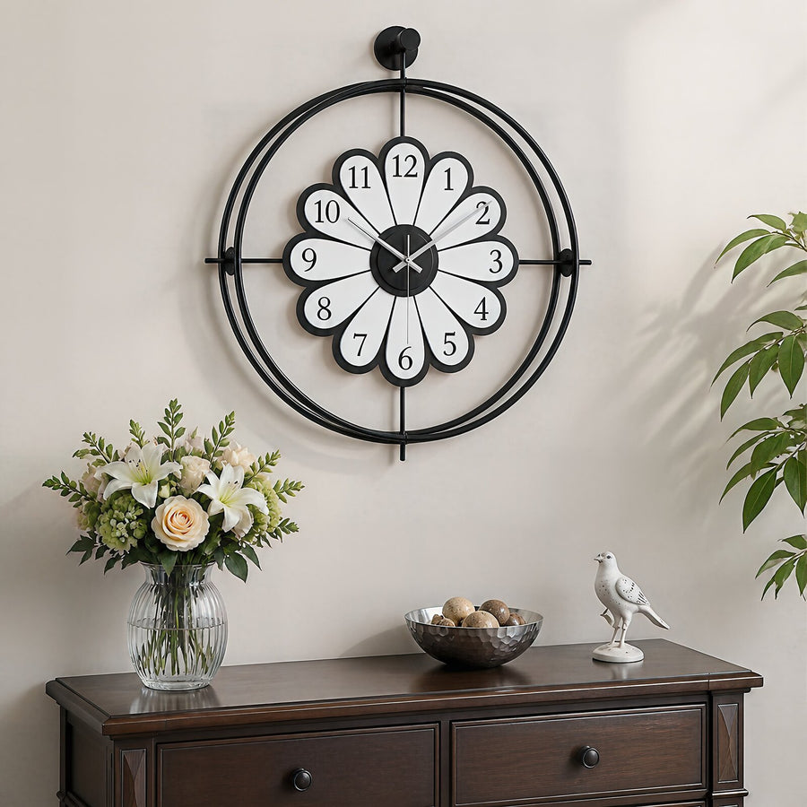 Orvasco Florea Lumen Illuminated Metal Wall Clock, 60 cm