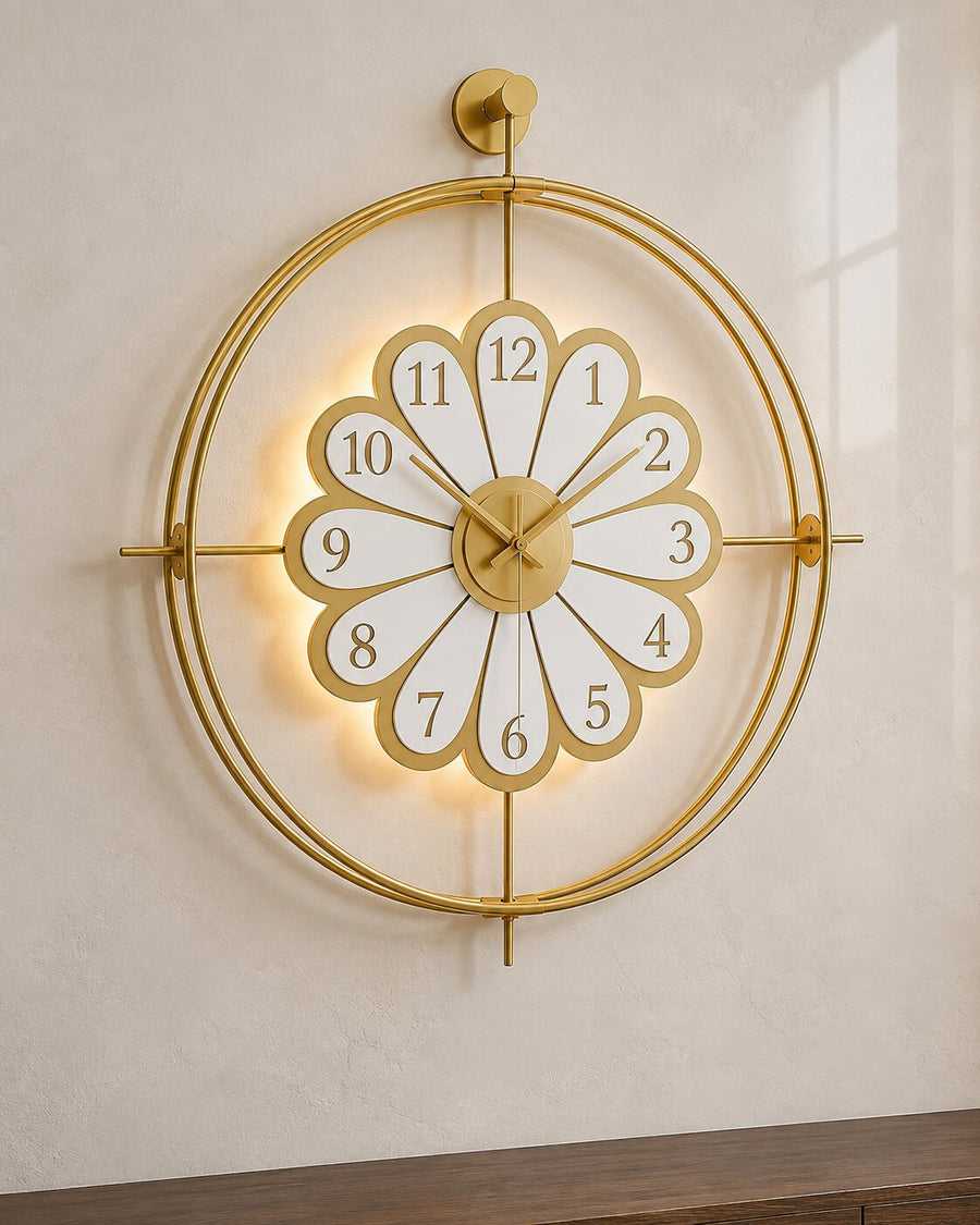 Orvasco Florea Lumen Illuminated Metal Wall Clock, 60 cm