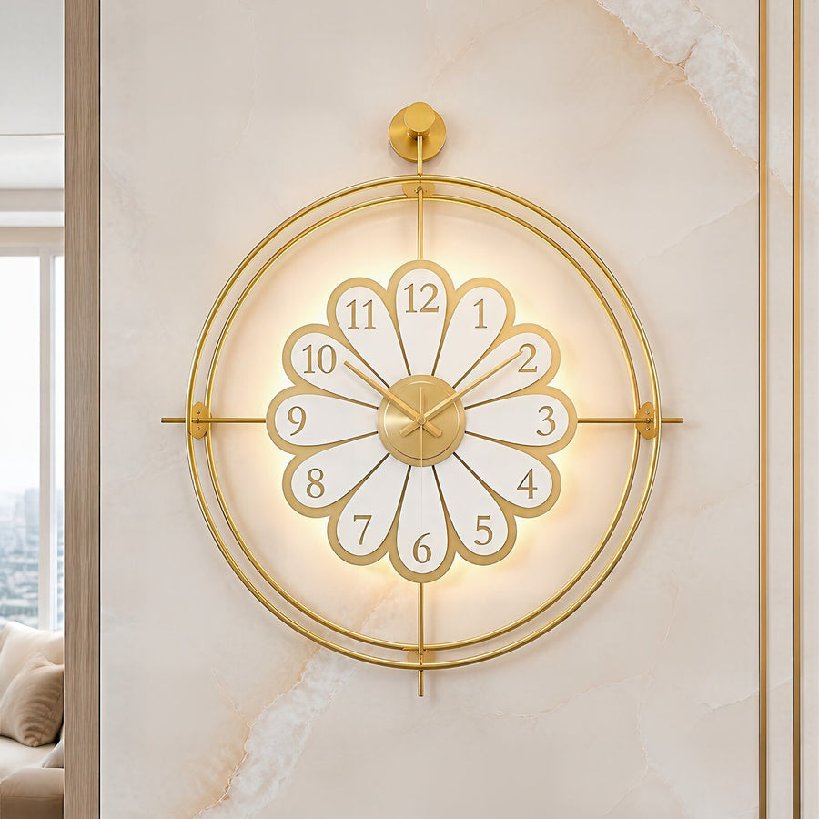 Orvasco Florea Lumen Illuminated Metal Wall Clock, 60 cm