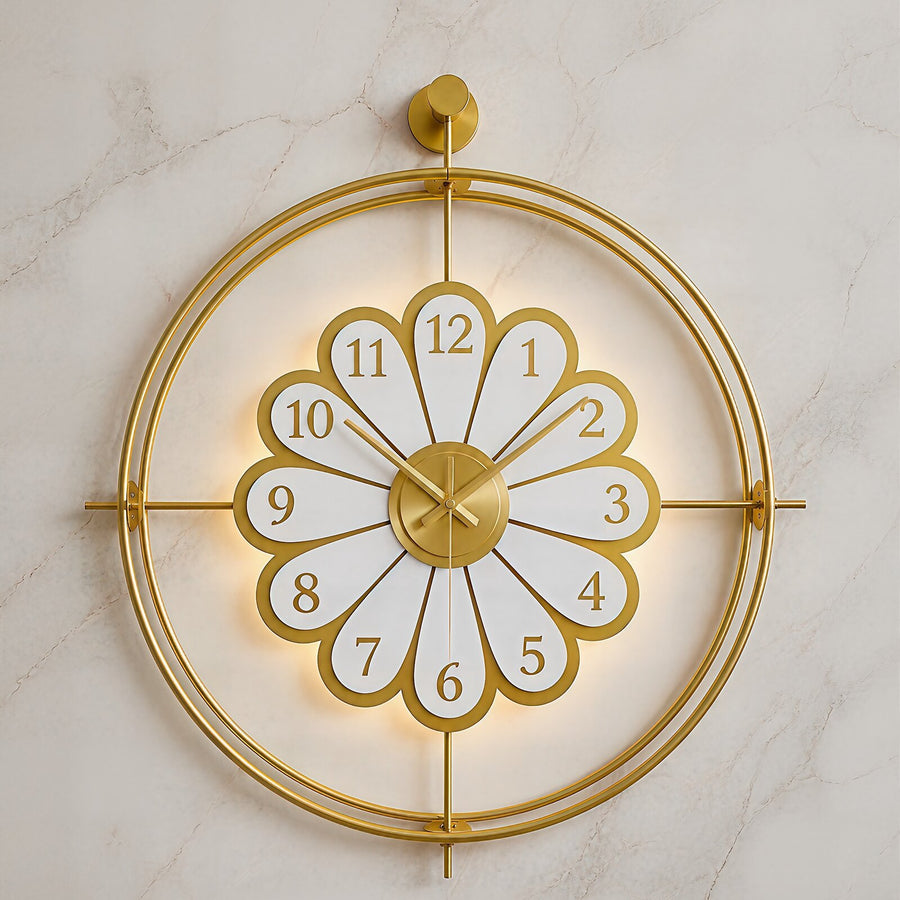 Orvasco Florea Lumen Illuminated Metal Wall Clock, 60 cm