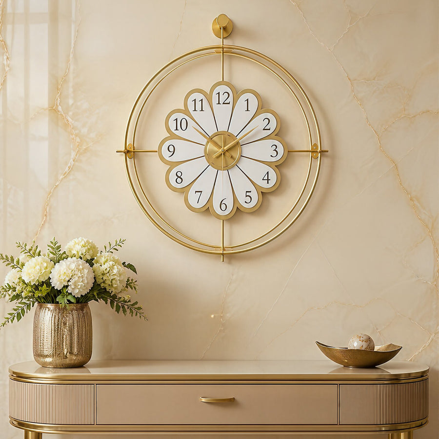 Orvasco Florea Lumen Illuminated Metal Wall Clock, 60 cm