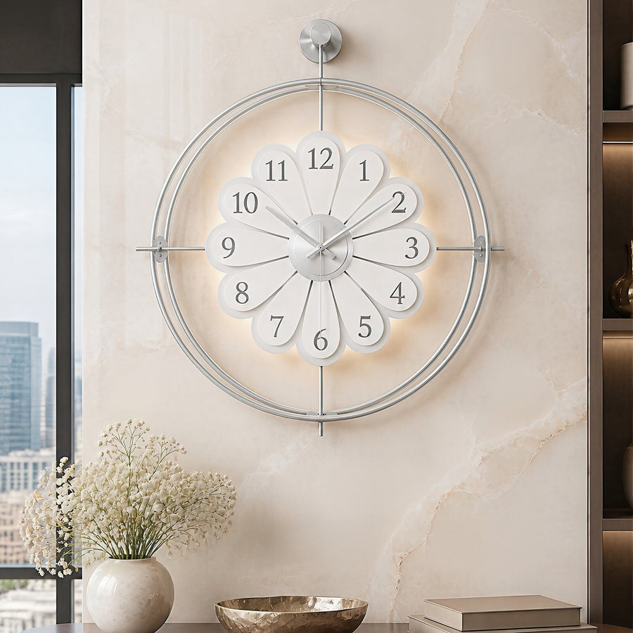 Orvasco Florea Lumen Illuminated Metal Wall Clock, 60 cm