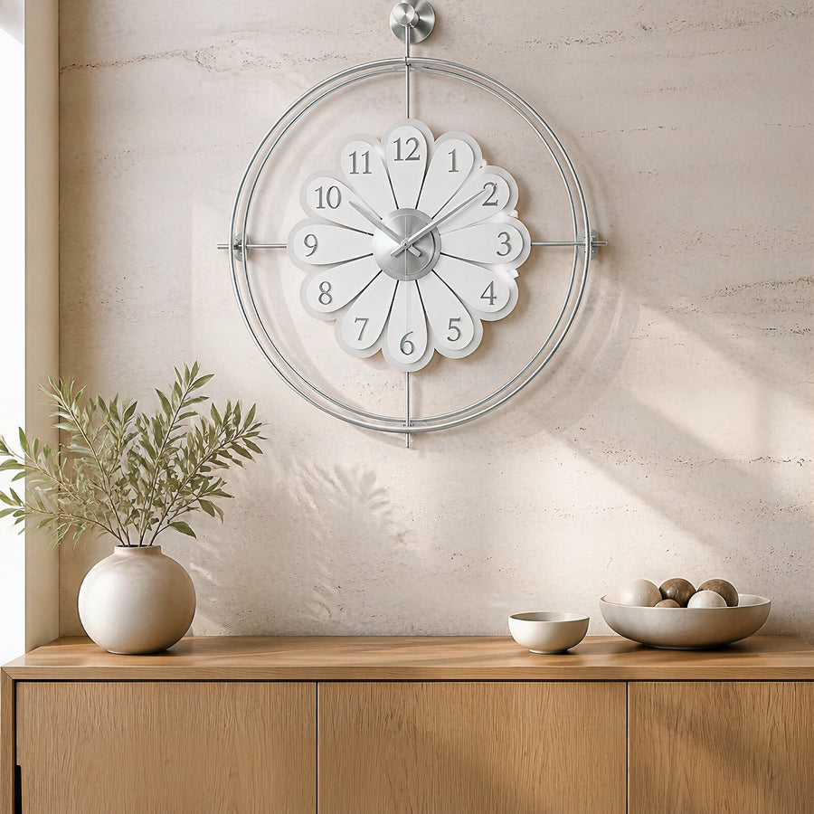 Orvasco Florea Lumen Illuminated Metal Wall Clock, 60 cm