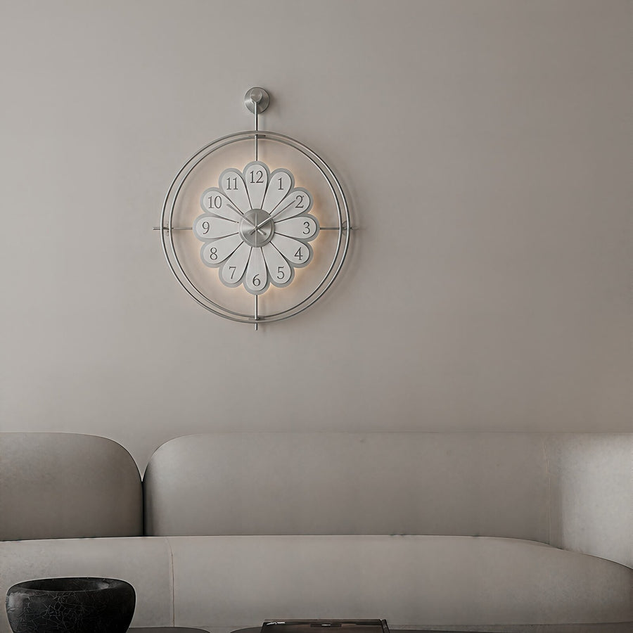 Orvasco Florea Lumen Illuminated Metal Wall Clock, 60 cm