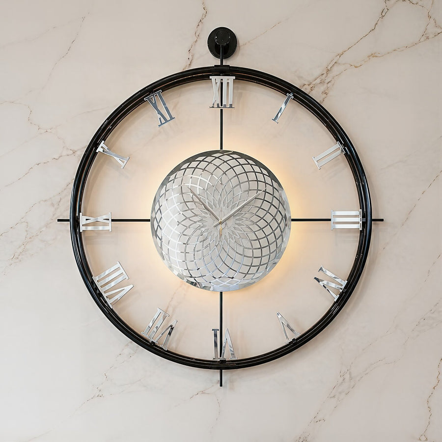 Orvasco Imperium Halo Illuminated Metal Wall Clock, 60 cm