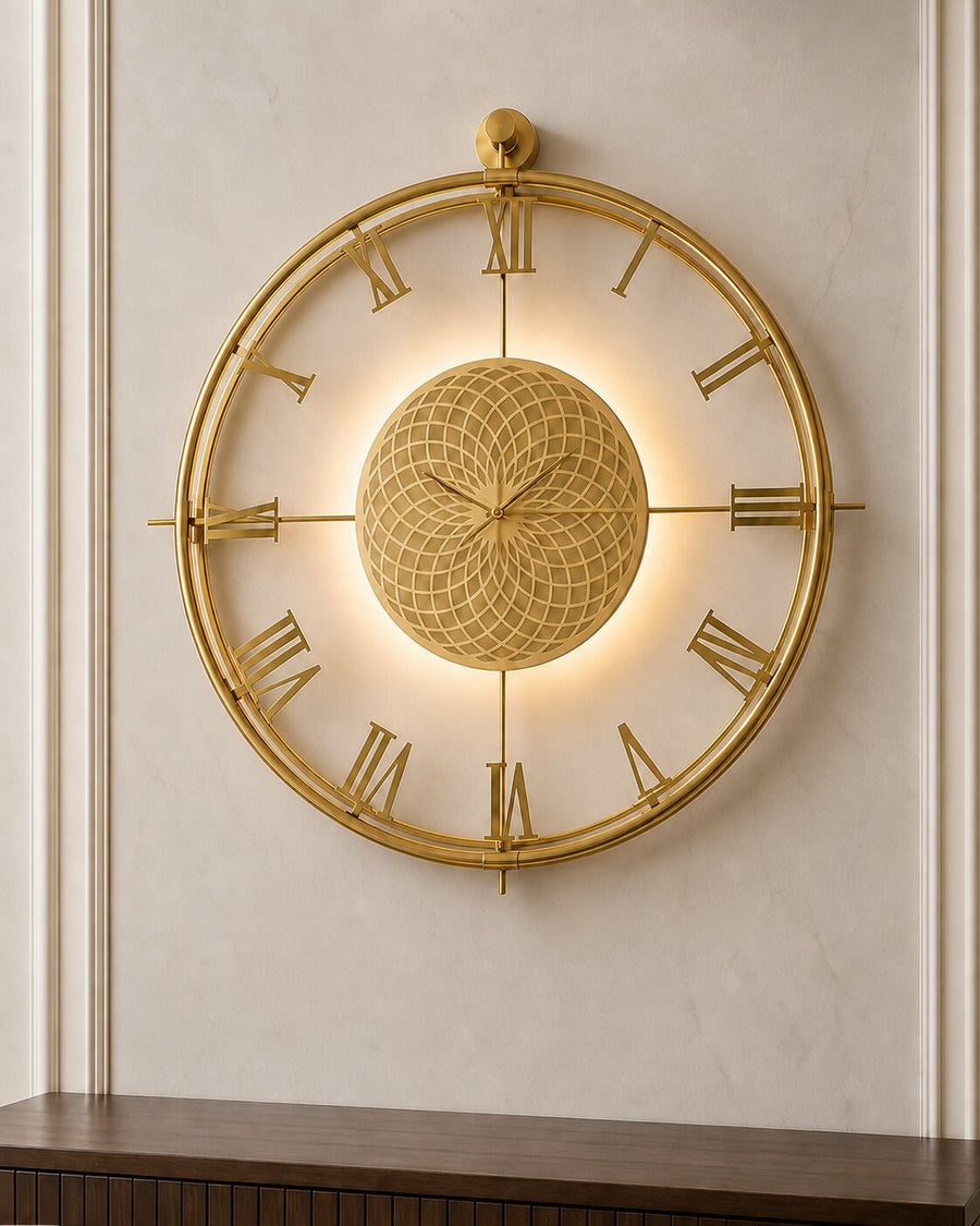 Orvasco Imperium Halo Illuminated Metal Wall Clock, 60 cm