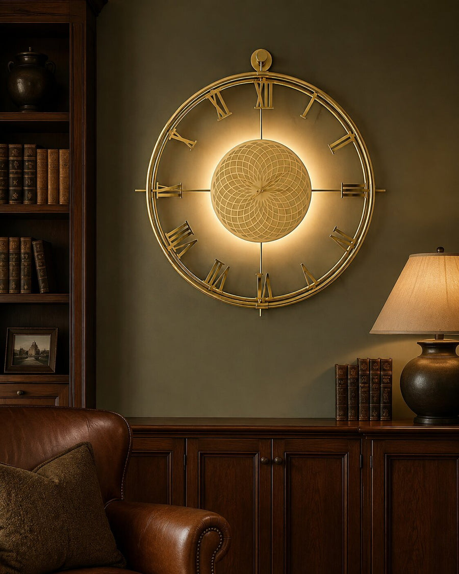 Orvasco Imperium Halo Illuminated Metal Wall Clock, 60 cm